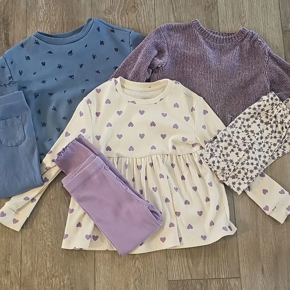 Girls Bundle. 3 Outfits Plus A Vest With Matching Pants Great Condition - Picture 2 of 16